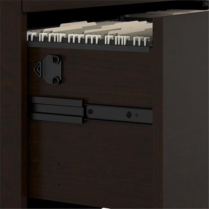 Bush Business Furniture Office in an Hour 2 Drawer Lateral File Cabinet in Mocha Cherry | Locking Storage for Letter, Legal, and A4-size Documents