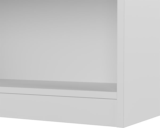 Bush Furniture Universal 15W Tall Corner Bookshelf in White, 6 Shelf Narrow Bookcase for Home Office Storage or Living Room Organization
