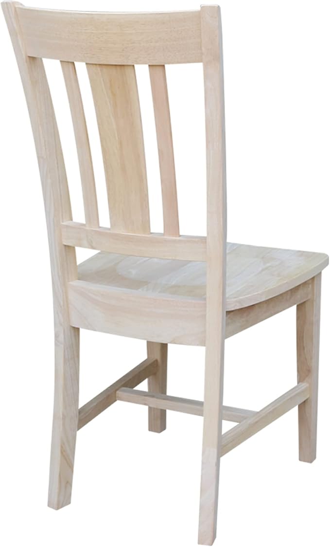 Set of Two San Remo Slat Back Dining Chairs, Unfinished