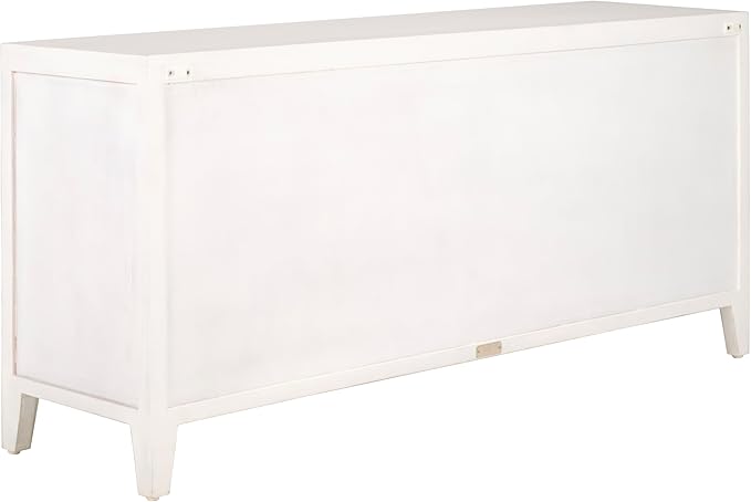 SAFAVIEH Raura TV Stand for up to 60" Flatscreen – White Washed, 2 Doors with Interior Storage, Entertainment Media Console Cabinet (MED5300A)