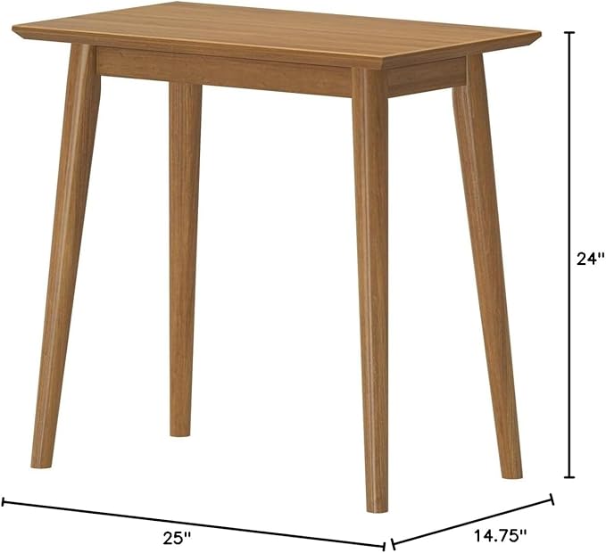 Plank+Beam Mid Century Modern Rectangular Side Table, End Table for Living Room, Wooden Bedside Table, Small End Table for Office Space, Pecan
