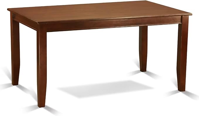 East West Furniture DUCL7-MAH-C 7 Piece Dining Set Consist of a Rectangle Dinner Table and 6 Linen Fabric Kitchen Dining Chairs, 36x60 Inch, Mahogany
