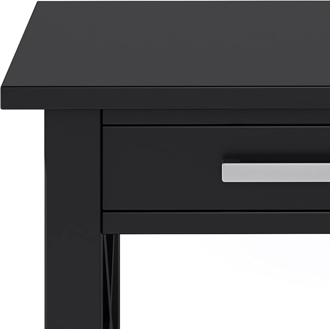 SIMPLIHOME Kitchener SOLID WOOD 21 inch Wide Square Contemporary End Table in Black for the Living Room and Bedroom