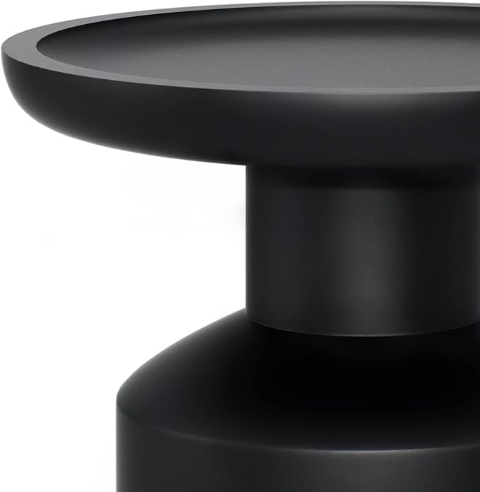 SIMPLIHOME Haynes 16-inch Wide Solid Mango End Table in Black, Handcrafted Boho-Style Accent Table for Living, Bedroom, or Home Office, Assembled