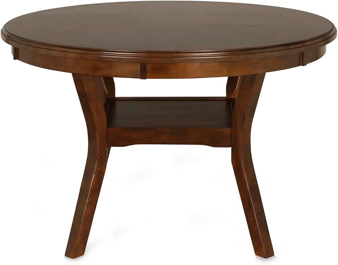 New Classic Furniture Gia 5-Piece Round Dining Set with 1 Dining Table and 4 Chairs, 47-Inch, Brown