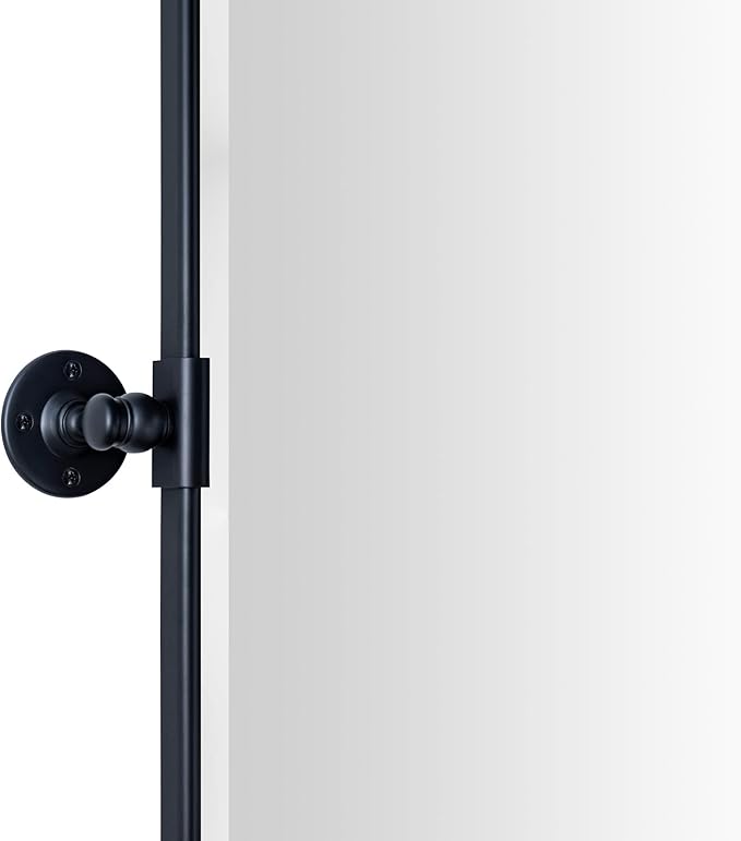 TEHOME 30x40 Pivot Mirror Matt Black Tilt Bathroom Vanity Mirror Large Black Metal Framed Rectangle Tilting Beveled Vanity Mirrors for Wall, Vertical Hanging