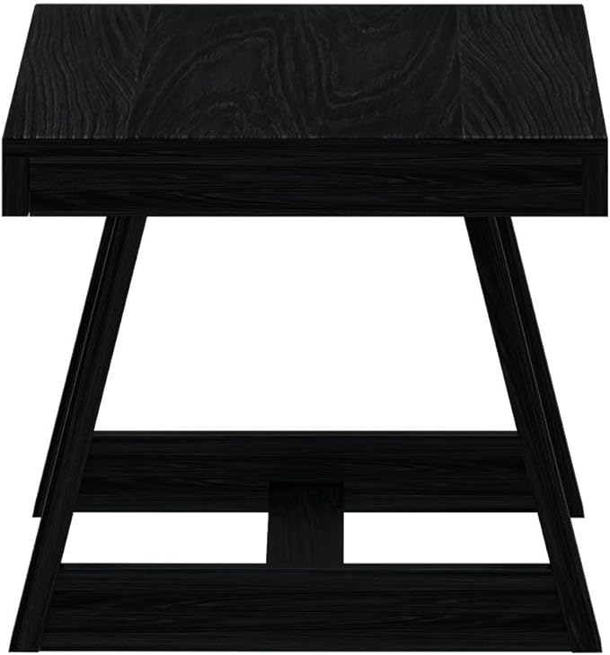 Plank+Beam Classic Rectangular Coffee Table, 40 Inch Farmhouse Coffee Table, Mini Center Tables for Small Spaces, Small Living Space Tea Table, Black Wirebrush