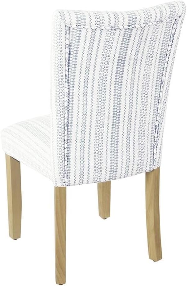 HomePop Classic Parsons Dining Chair -Blue Farmhouse Stripe (Set of 2)