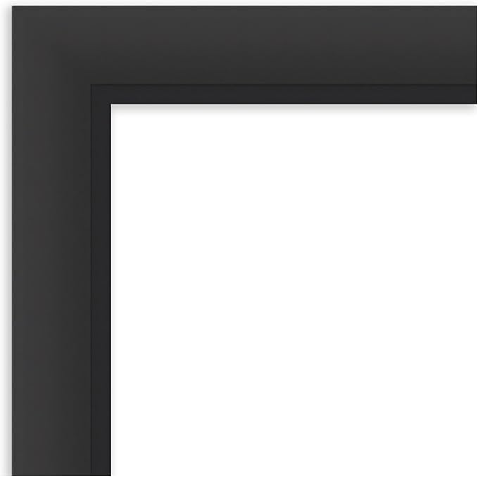 Amanti Art Black Bathroom Mirror for Over Sink, 28x34 Sloped Black Rectangle Vanity Mirror, Large Modern Contemporary Frame, Hangs Horizonally and Vertically, Bathroom Wall Decor, Beveled Edge