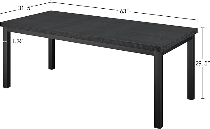 63 Inch Large Computer Desk, Gaming Long Desk with A Modern Design Wide Desk at Home, Perfect for Office Work, Studying, and Writing, Etc., Black.