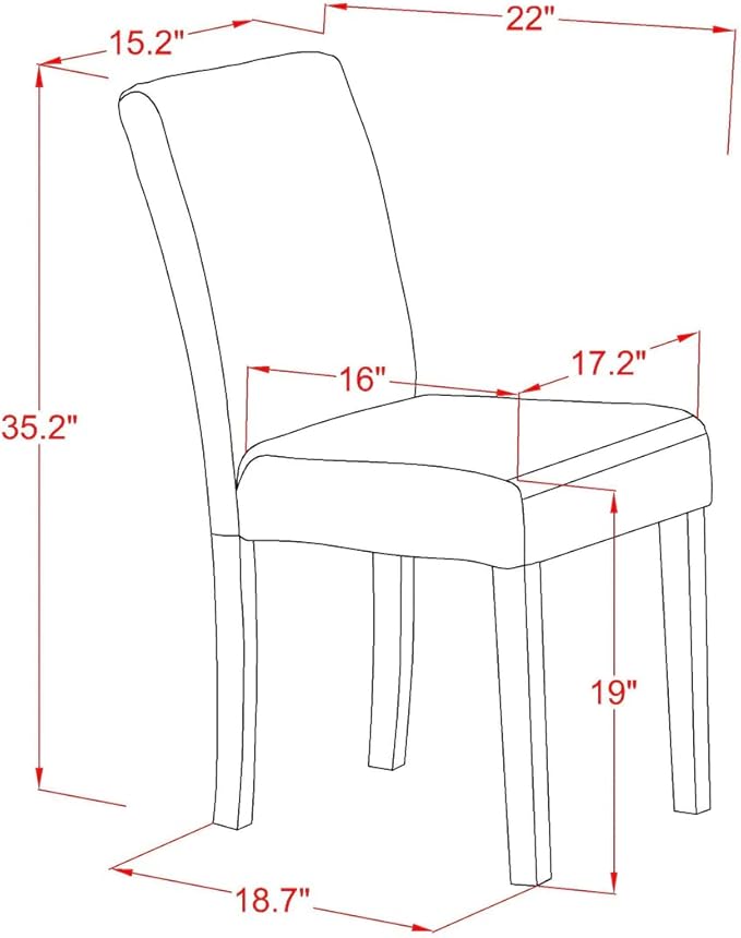 East West Furniture ANAB3-MAH-18 3 Piece Modern Dining Table Set Contains a Round Kitchen Table with Pedestal and 2 Coffee Linen Fabric Parson Dining Chairs, 36x36 Inch, Mahogany