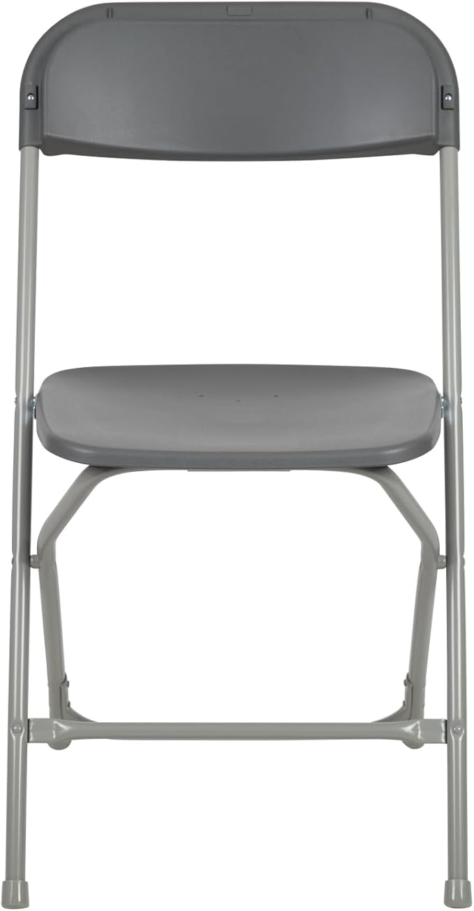 Flash Furniture Hercules Series Plastic Folding Chair - Grey - 4 Pack 650LB Weight Capacity Comfortable Event Chair-Lightweight Folding Chair