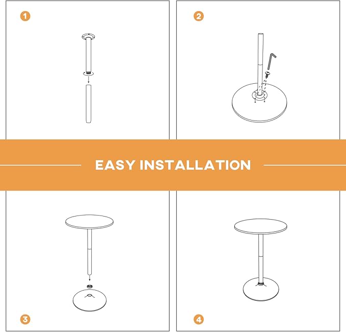 FDW Pub Table 40 Inch Height Cocktail Table Round Bistro Bar Table for Home and Kitchen Dining