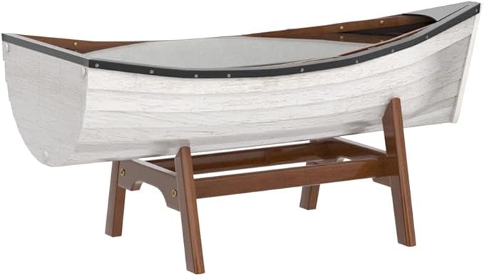 SAILINGSTORY Wooden Boat Coffee Table Boat Bookshelf Coastal Coffee Table Nautical Bookcase Lake House Decor Beach House Decor