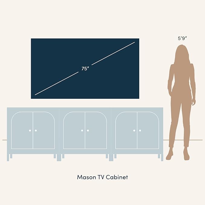 Nathan James Mason TV Stand, Free Standing Accent Sideboard Buffet, Credenza with Glass Doors and Adjustable Shelf in Brushed Light Brown Wood for Dining Room, Entryway and Living Room, Set of 3