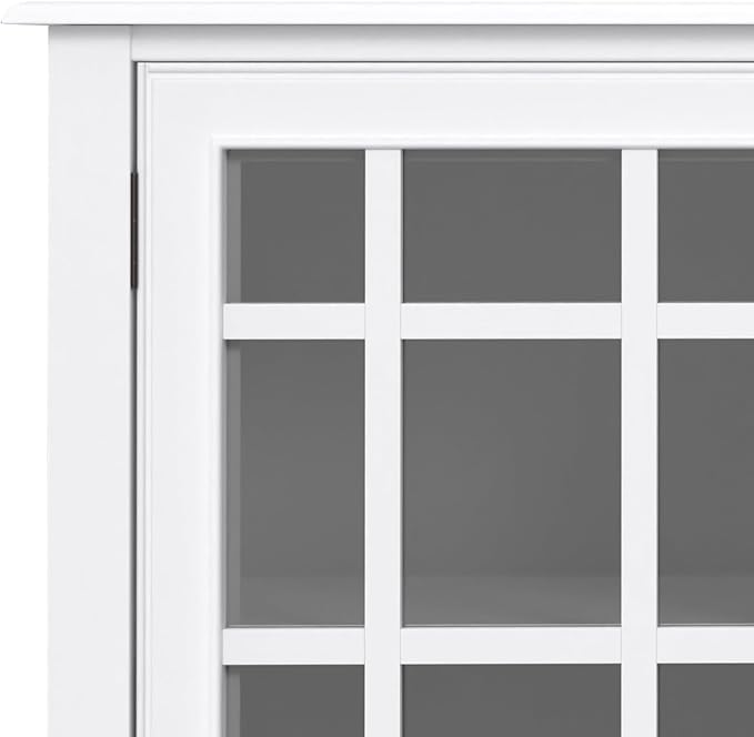 SIMPLIHOME Connaught SOLID WOOD 60 inch Wide Traditional Wide Storage Cabinet Buffet in White for the Living Room, Entryway and Family Room