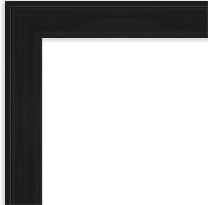 Amanti Art Black Bathroom Mirror for Over Sink, 25x21 Abbey Black Rectangle Vanity Mirror, Small Traditional Frame, Hangs Horizonally and Vertically, Bathroom Wall Decor, Beveled Edge