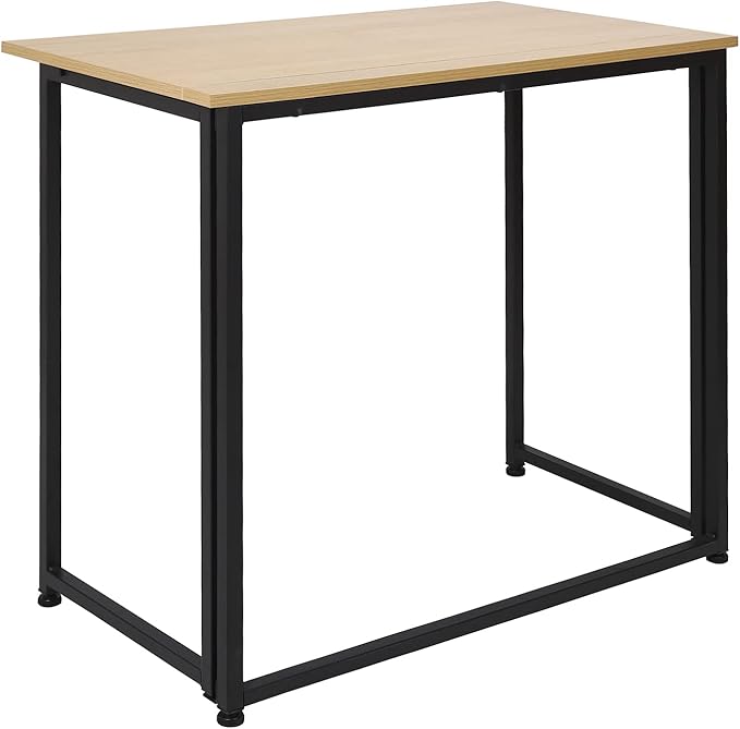 Leopard Folding Computer Desk for Small Spaces, Space-Saving Home Office Desk, Foldable Computer Table, Laptop Table, Writing Desk, Compact Study Reading Table (Black/Nordic Walnut)
