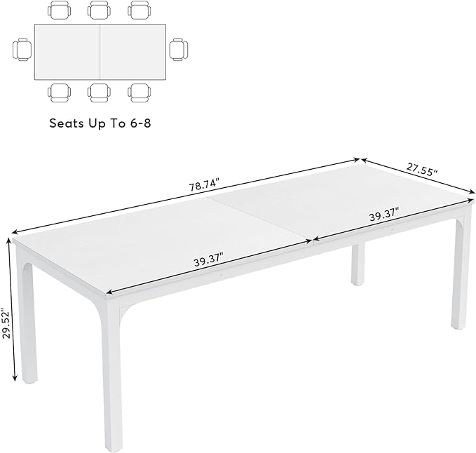 Tribesigns 78.7 Inches Extra Long Computer Desk 2 Person Desk, Double Long Desk, Workstaion for Home Office