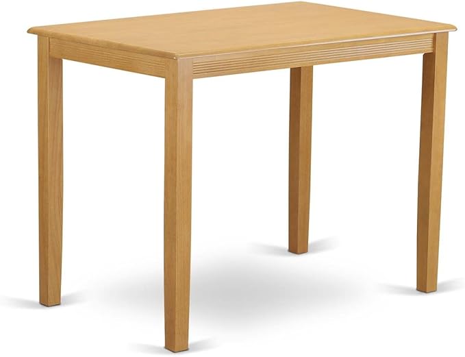 East West Furniture YAPB5-OAK-C 5 Piece Kitchen Counter Height Dining Table Set Includes a Rectangle Dining Room Table and 4 Linen Fabric Upholstered Chairs, 30x48 Inch, Oak