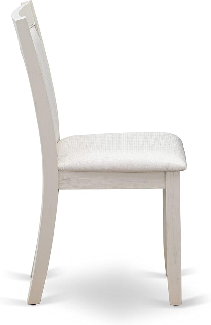 East West Furniture X027MZ001-9 9 Piece Modern Dining Table Set Includes a Rectangle Wooden Table with X-Legs and 8 Cream Linen Fabric Upholstered Chairs, 40x72 Inch, Multi-Color