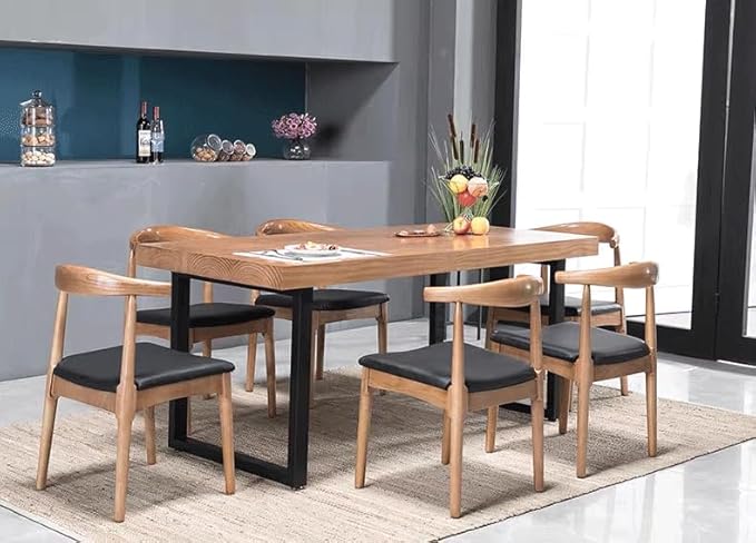 Solid Wood Dining Table Modern Minimalist Durable Stylish for Office and Home Flexible Use as Dining Table or Office Desk Perfect for Kitchen Dining Room Living Room(63*27.5*29.5)