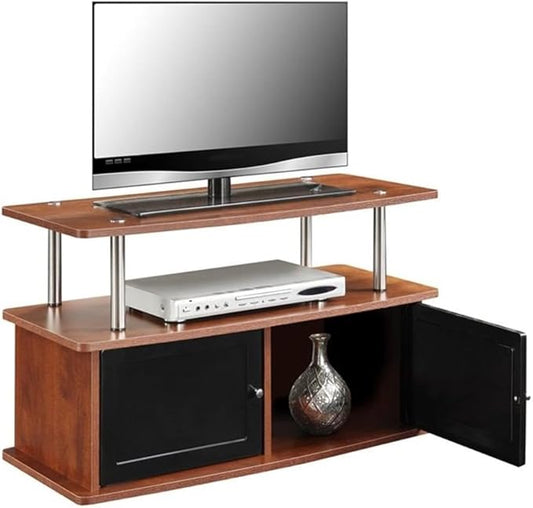 Convenience Concepts Designs2Go TV Stand with 2 Cabinets, Cherry