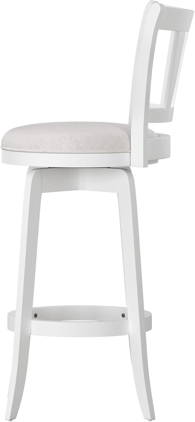 HILLSDALE Presque ISLE Wood BAR Height Swivel Stool White
