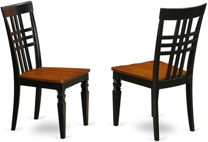East West Furniture QULG7-BCH-W 7 Piece Dining Room Furniture Set Consist of a Rectangle Kitchen Table with Butterfly Leaf and 6 Dining Chairs, 40x78 Inch, Black & Cherry