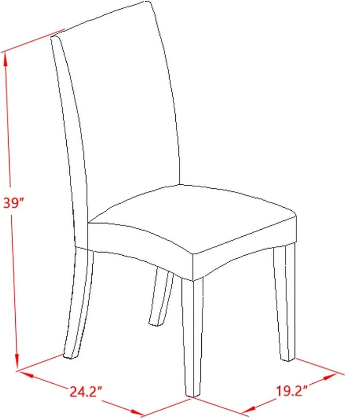 East West Furniture ANDR3-CAP-03 3 Piece Dining Room Table Set Contains a Round Kitchen Table with Pedestal and 2 Brown Linen Fabric Parsons Dining Chairs, 36x36 Inch, Cappuccino