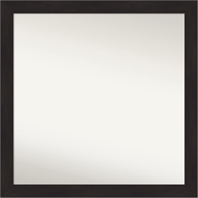 Amanti Art Brown Bathroom Mirror for Over Sink, 32x32 Furniture Espresso Square Vanity Mirror, Large Casual Frame, Hangs Horizonally and Vertically, Bathroom Wall Decor, Non-Beveled Edge from WI, USA
