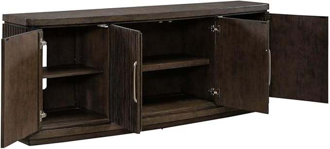 Liberty Furniture Cascade Falls 82 Inch TV Console for Living Room Media Storage - Satin Espresso Oak