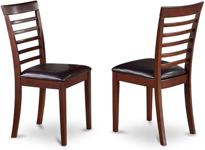 East West Furniture DOML9-MAH-LC 9 Piece Dining Table Set Includes a Rectangle Dining Room Table with Butterfly Leaf and 8 Faux Leather Upholstered Chairs, 42x78 Inch, Mahogany