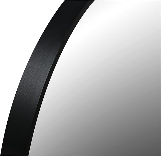 FrameWorks 20" Deluxe Contemporary Black Circular Aluminum Mirror