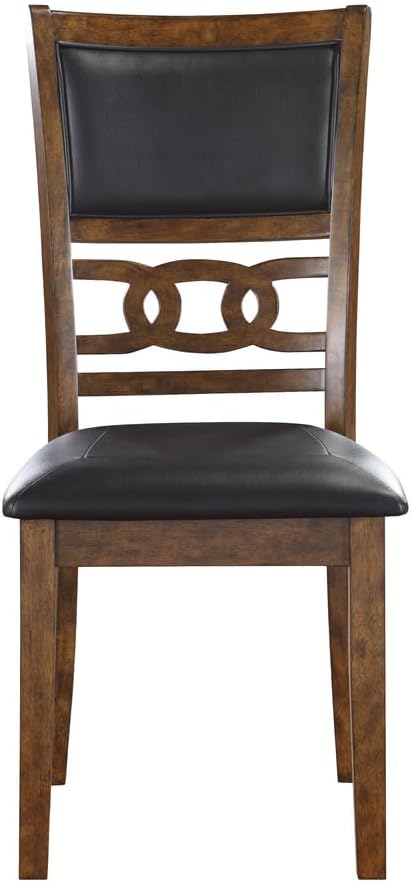 New Classic Furniture Gia 5-Piece Round Dining Set with 1 Dining Table and 4 Chairs, 47-Inch, Brown