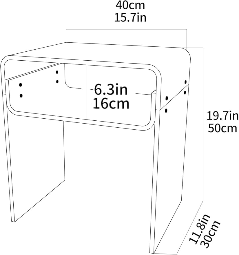 Clear Acrylic End Table 2-Tier Bedside nightstand for Living Room Bedroom Home Decor (Clear)
