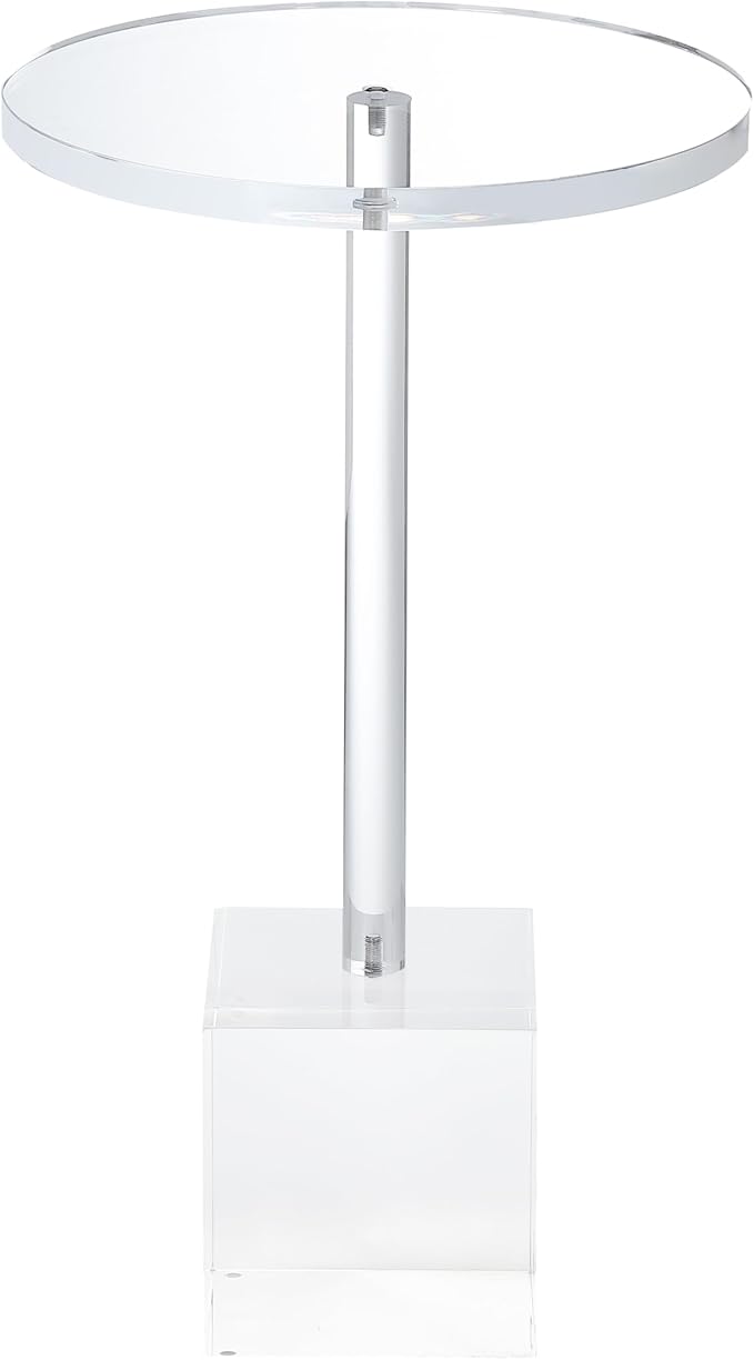 Clear Acrylic End Table,Side Table,Clear,for Livingroom,13.5 x 13.5 inch, 23 inch High