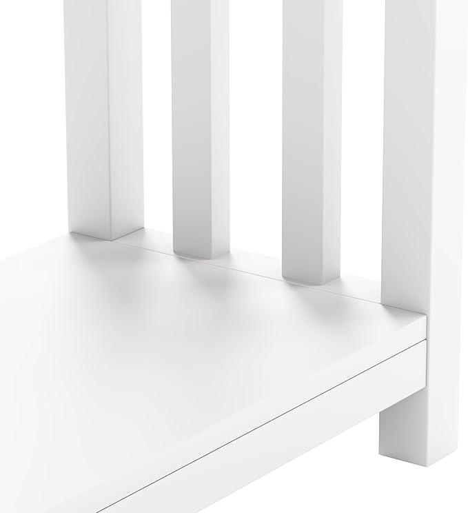 ChooChoo Farmhouse Console Table with Drawer, Mission Narrow Entryway Sofa Table with Storage, for Entryway, Living Room and Hallway, Soft White and Brown