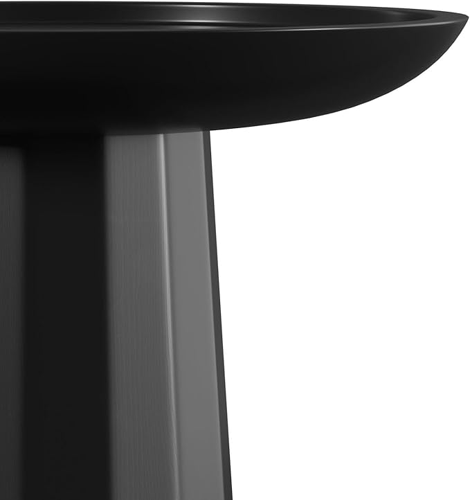 SIMPLIHOME Dayton Solid Mango Wood 13 Inch Wide Round Contemporary Wooden Accent Table in Black, Fully Assembled, for The Living Room and Bedroom