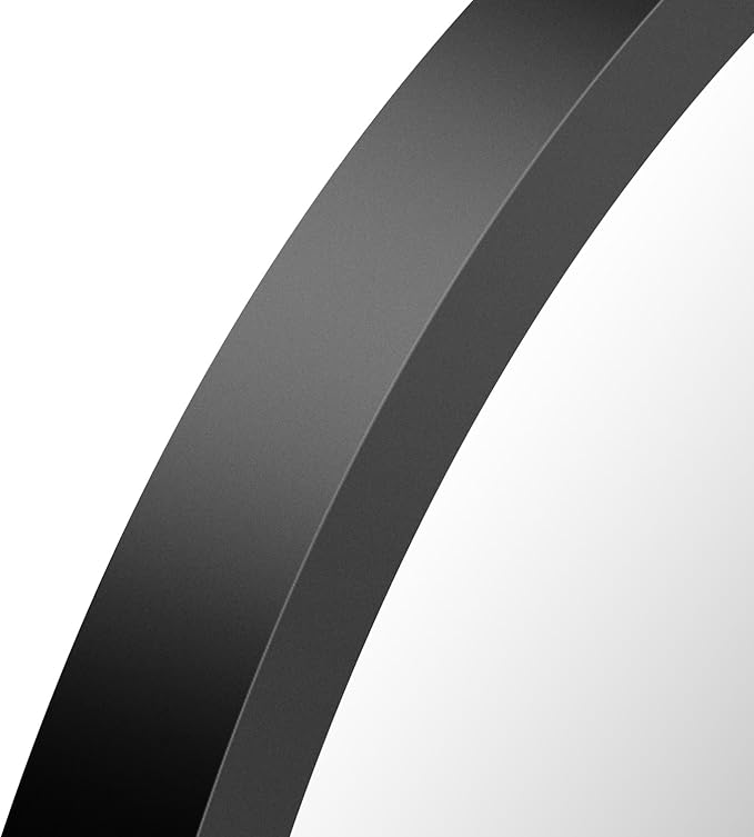 FORBATH Arched Mirror 30x48 Inch, Black Arched Bathroom Mirror Wall Mounted Modern Black Aluminum Frame Decor Large Dresser Mirror for Bedroom Living Room Entryway, Hanging or Leaning Against Wall