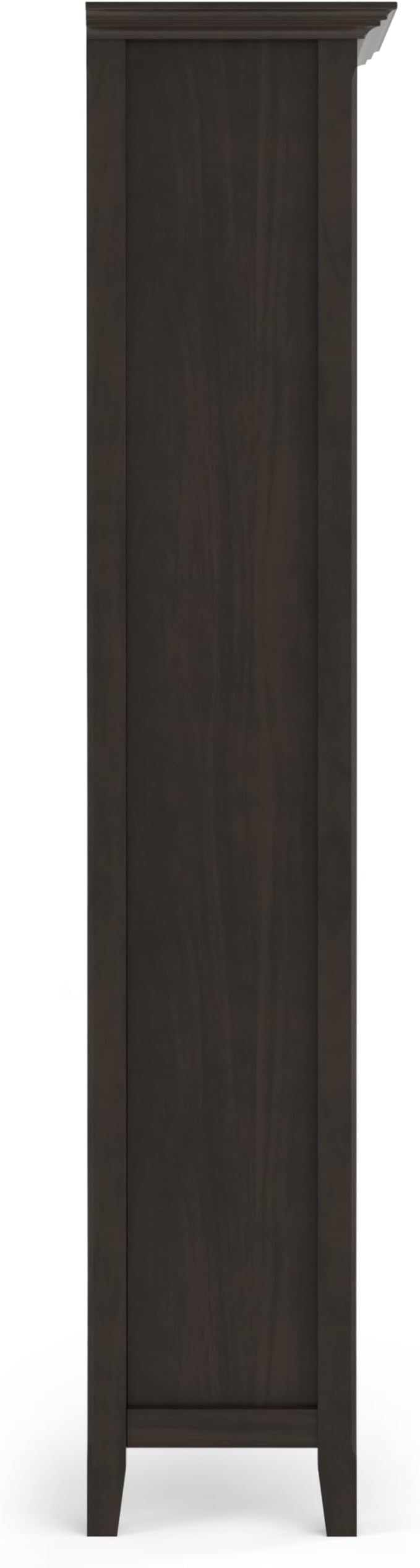 SIMPLIHOME Amherst Bookcase - 70 inch Tall 5-Shelf Solid Wood Bookshelf in Hickory Brown, Transitional Storage for Living Room, Study Room or Office with Adjustable Shelves and Tapered Legs