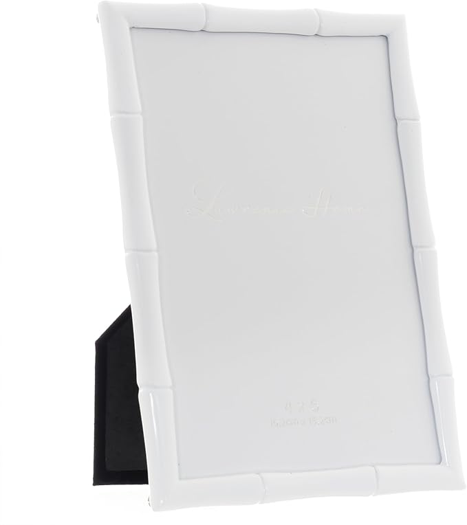 Lawrence Frames Cast Metal Frame - Bamboo Design, White, 4x6
