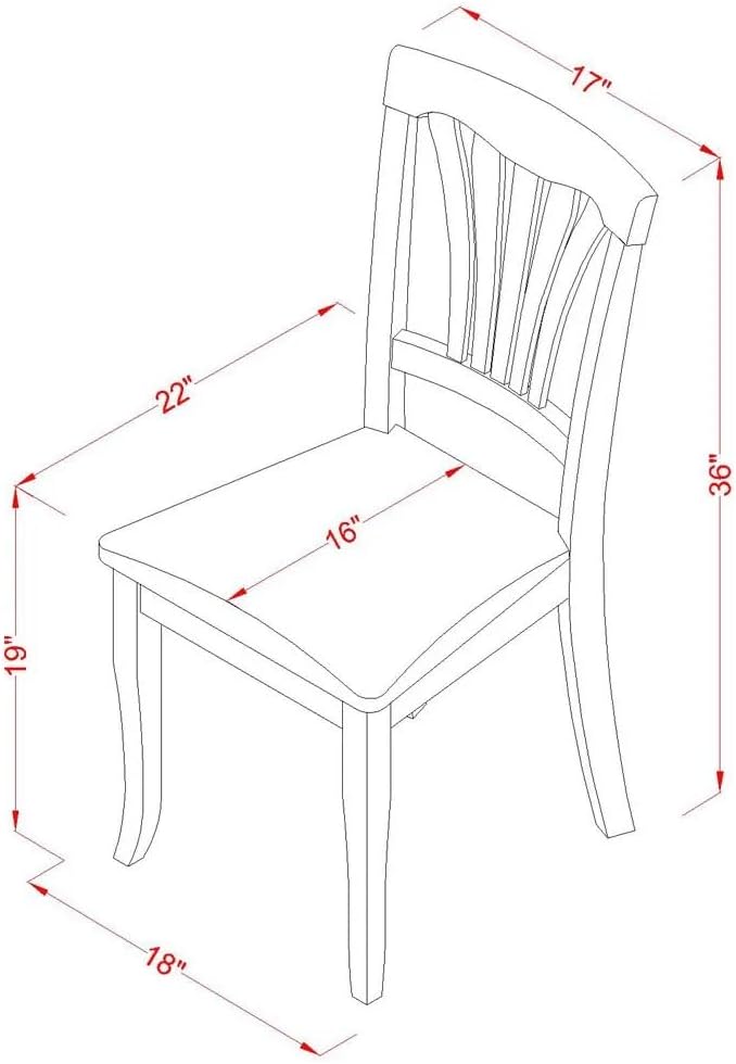 East West Furniture ANAV5-BLK-LC 5 Piece Dinette Set for 4 Includes a Round Kitchen Table with Pedestal and 4 Faux Leather Dining Room Chairs, 36x36 Inch, Black & Cherry