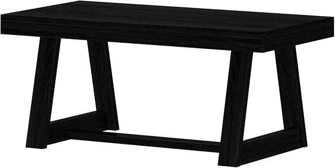 Plank+Beam Classic Rectangular Coffee Table, 40 Inch Farmhouse Coffee Table, Mini Center Tables for Small Spaces, Small Living Space Tea Table, Black Wirebrush