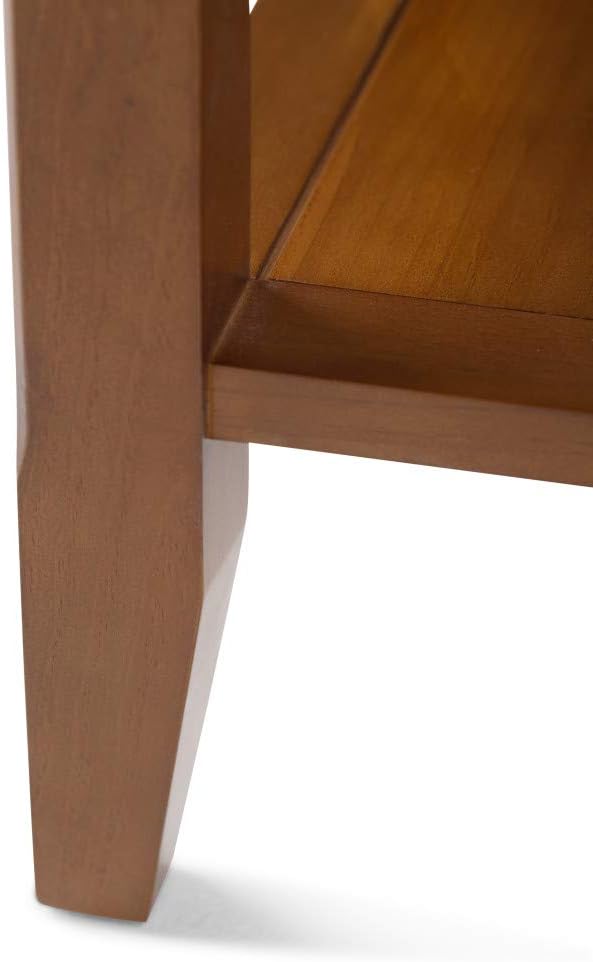 SIMPLIHOME Acadian SOLID WOOD 19 inch Wide Square Transitional End Table in Light Golden Brown for the Living Room and Bedroom