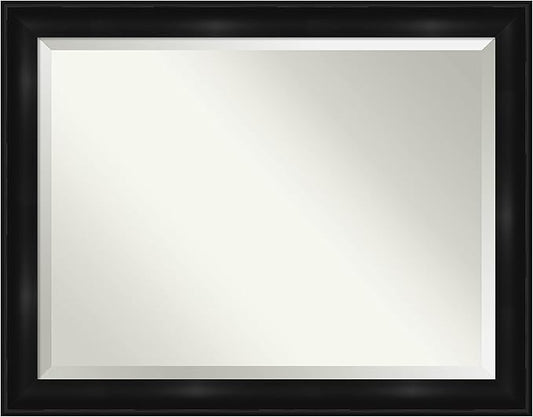 Amanti Art Black Bathroom Mirror for Over Sink, 36x46 Grand Black Rectangle Vanity Mirror, X-Large Casual Frame, Hangs Horizonally and Vertically, Bathroom Wall Decor, Beveled Edge