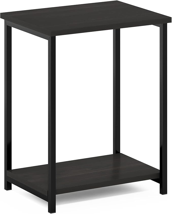 Furinno Simplistic Metal Frame End Table, 1-Pack, Espresso