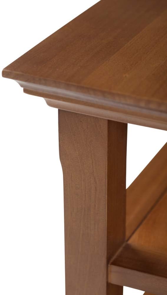 SIMPLIHOME Acadian SOLID WOOD 19 inch Wide Square Transitional End Table in Light Golden Brown for the Living Room and Bedroom
