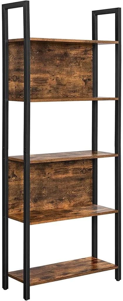 VASAGLE 5-Tier Industrial Bookshelf and 4-in-1 Entryway Coat Rack with Shoe Bench