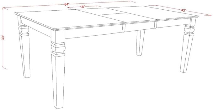 East West Furniture LGGR5-LWH-W 5 Piece Dining Room Table Set Includes a Rectangle Wooden Table with Butterfly Leaf and 4 Kitchen Dining Chairs, 42x84 Inch, Linen White